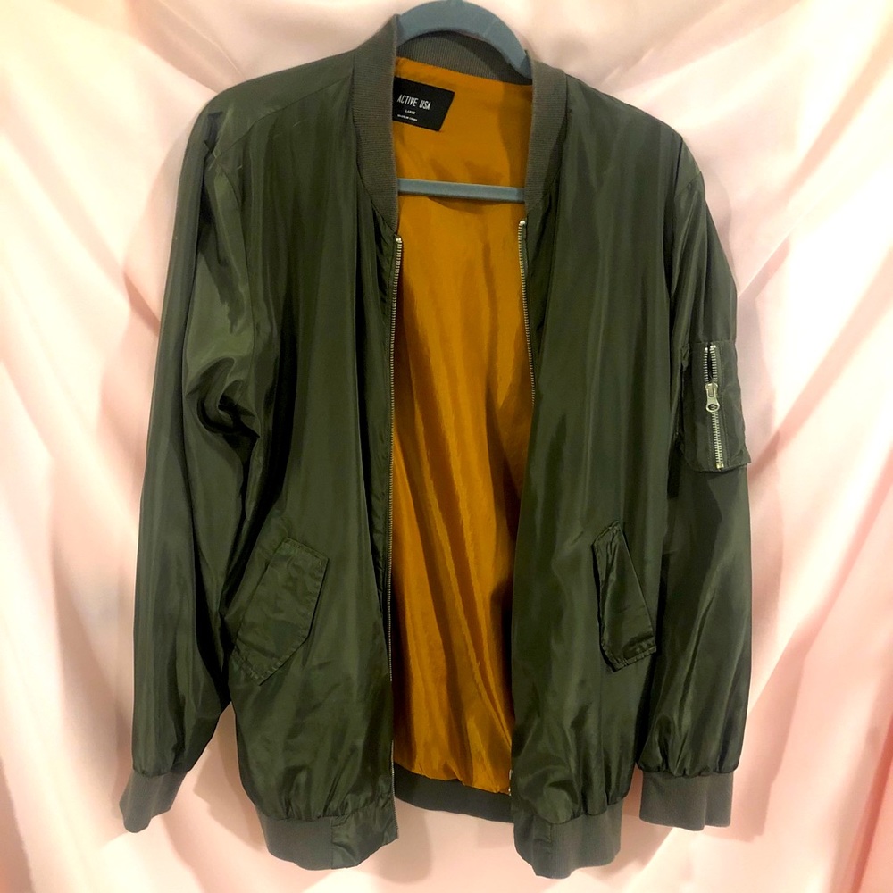 Active USA Lightweight Green Bomber Jacket